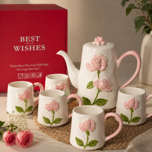 Rose Garden Tea Set – 8 Piece Ceramic Tea Collection