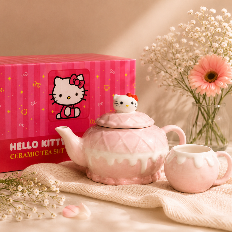 Kitty Sweet Treat Tea Set – 2 Piece Ceramic Collection