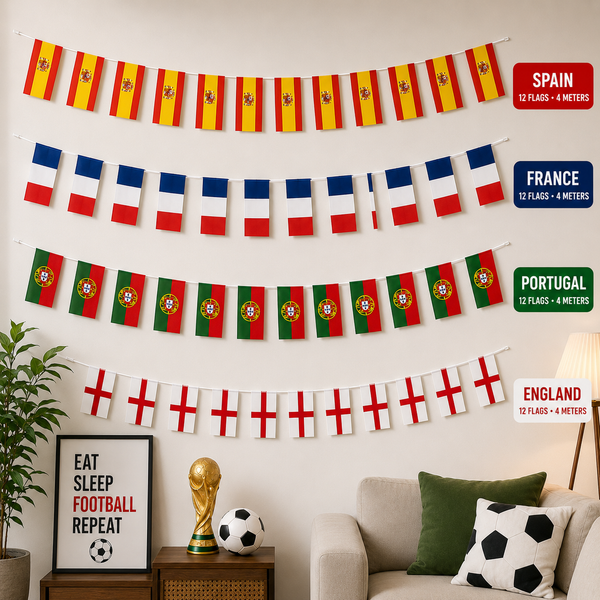 World Cup Flag Decoration (12 Flags /4 meters)