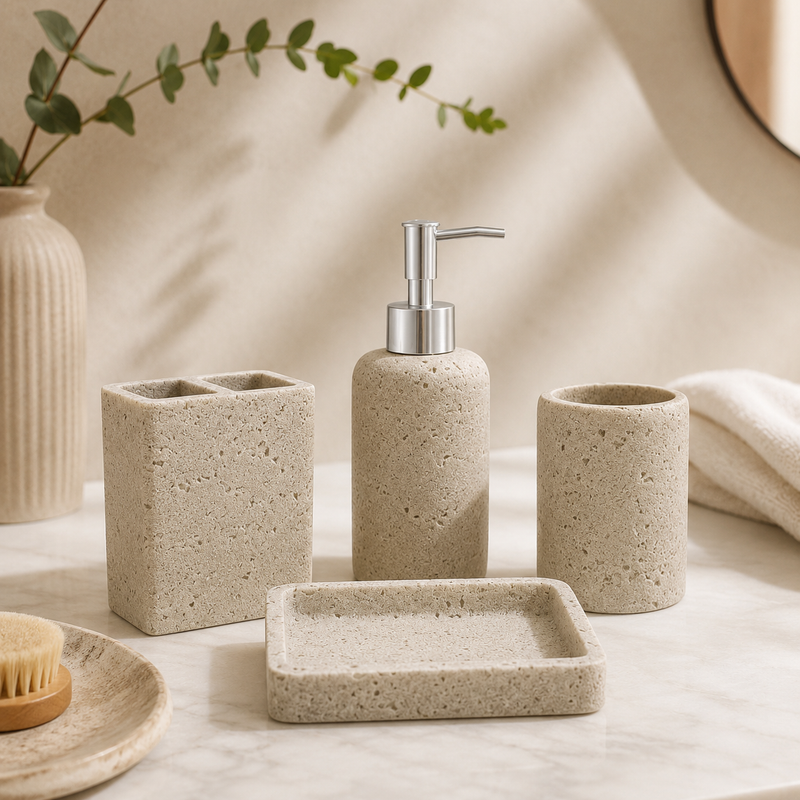 Stone Bathroom Accessories Set