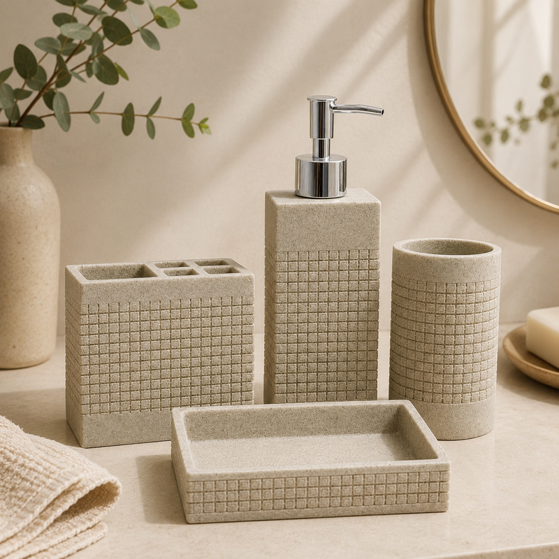 Stone Bathroom Accessories Set