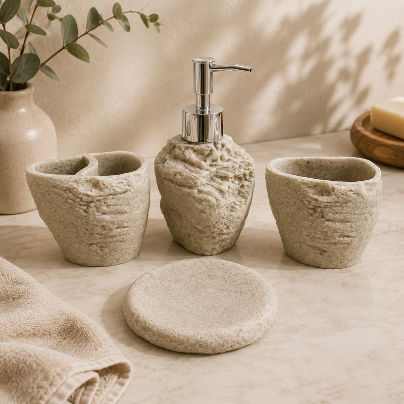 Stone Bathroom Accessories Set