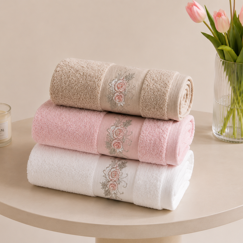 Blossom Embroidered Towels