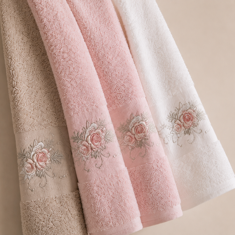 Blossom Embroidered Towels