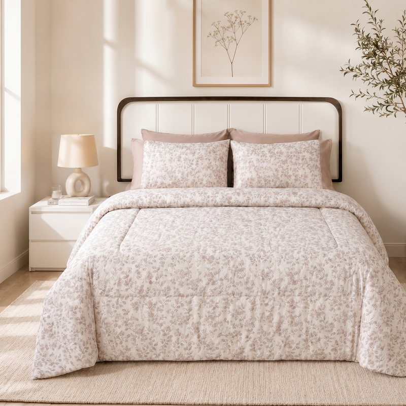 Bloom 4-Piece Bedding Set - Rose