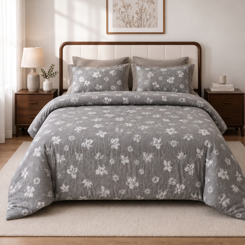 Bloom 4-Piece Bedding Set - Silver Fern