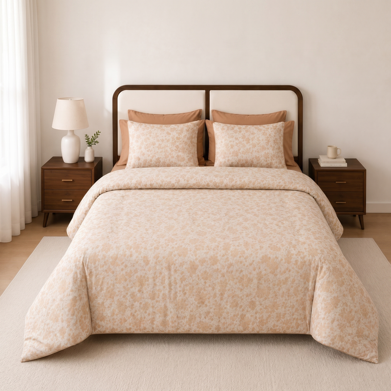 Bloom 4-Piece Bedding Set - Sandstone Floral