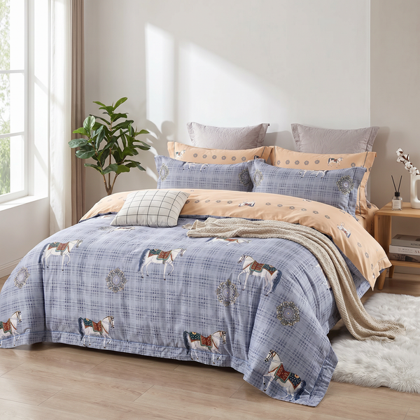 Lumière Pure Cotton Reversible Duvet Set  (220 Thread Count · 100% Cotton · Reversible Design)