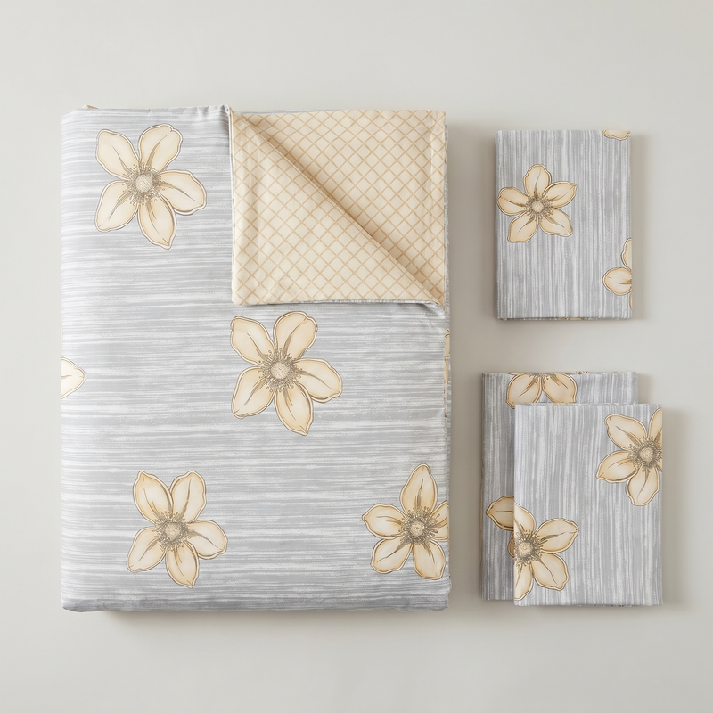 Lumière Pure Cotton Reversible Duvet Set  (220 Thread Count · 100% Cotton · Reversible Design)