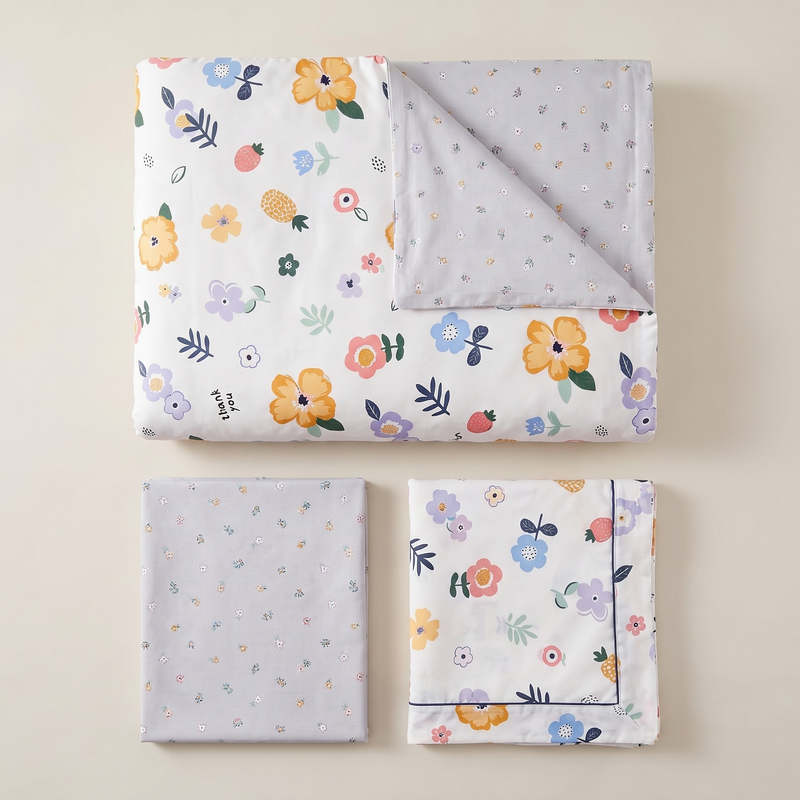 Lumière Pure Cotton Reversible Duvet Set  (220 Thread Count · 100% Cotton · Reversible Design)