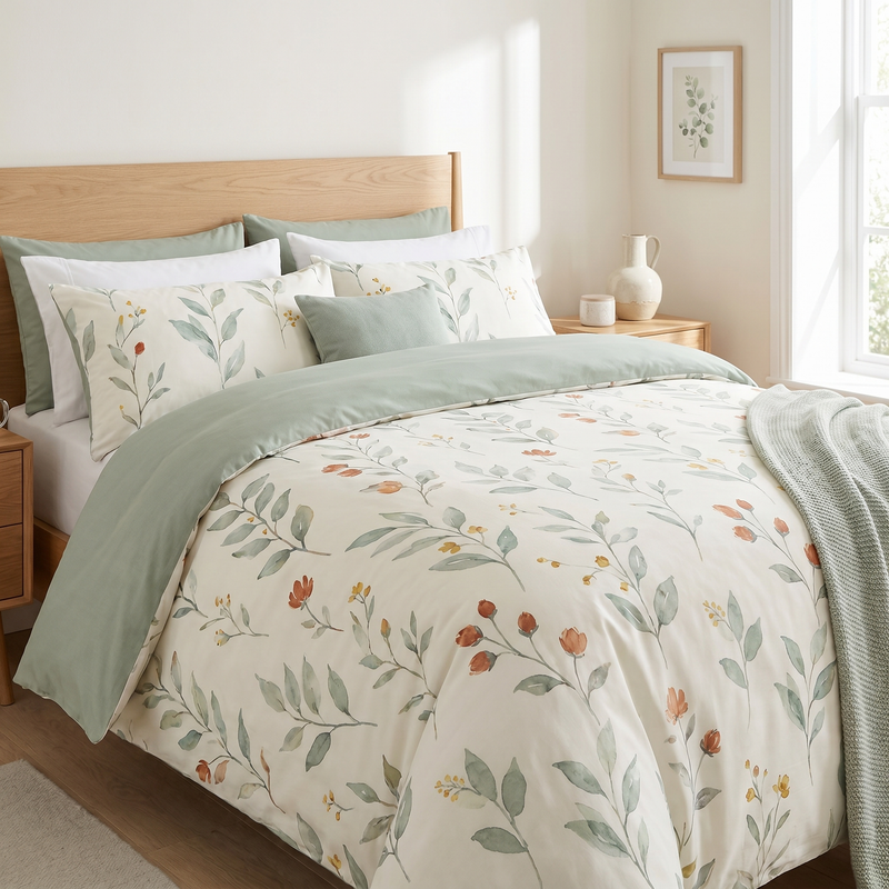 Lumière Pure Cotton Reversible Duvet Set  (220 Thread Count · 100% Cotton · Reversible Design)