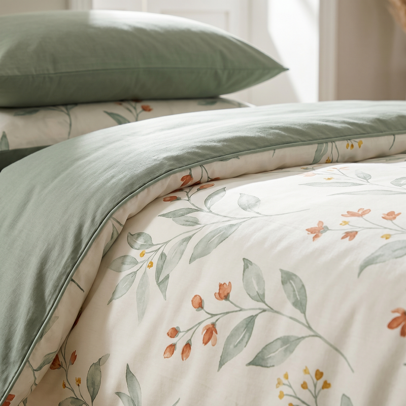 Lumière Pure Cotton Reversible Duvet Set  (220 Thread Count · 100% Cotton · Reversible Design)
