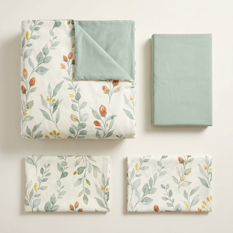 Lumière Pure Cotton Reversible Duvet Set  (220 Thread Count · 100% Cotton · Reversible Design)