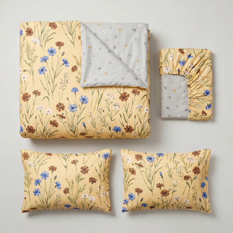 Lumière Pure Cotton Reversible Duvet Set  (220 Thread Count · 100% Cotton · Reversible Design)