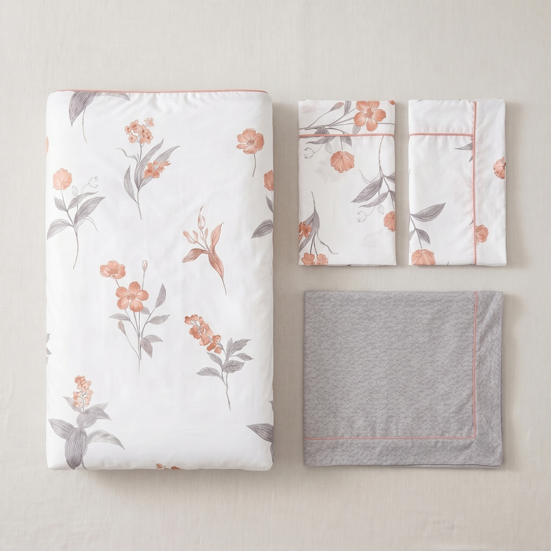 Lumière Pure Cotton Reversible Duvet Set  (220 Thread Count · 100% Cotton · Reversible Design)